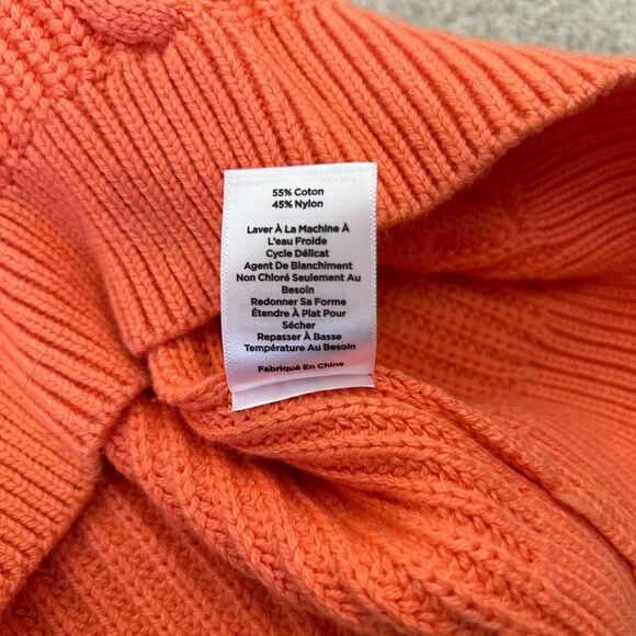 Talbots Sweater Womens Large Peach Orange Pullover Cable Knit Stretch Ladies - Picture 12 of 12